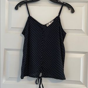 Poka dot black and white tank top